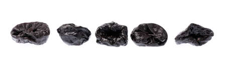 Dried prune isolated on white backgroundの写真素材