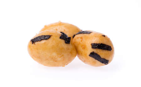 snacks peanut crispy with nori isolated on a white backgroundの写真素材