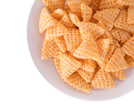 dish of snacks isolated on a white background