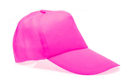 Pink cap isolated on white background.の写真素材