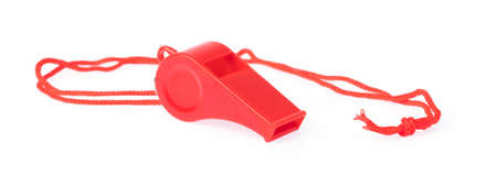sport whistle isolated on white backgroundの写真素材