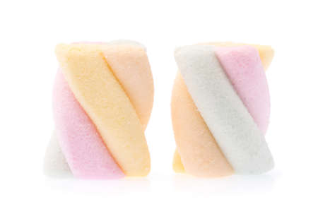 Marshmallows pastel isolated on white background.の写真素材