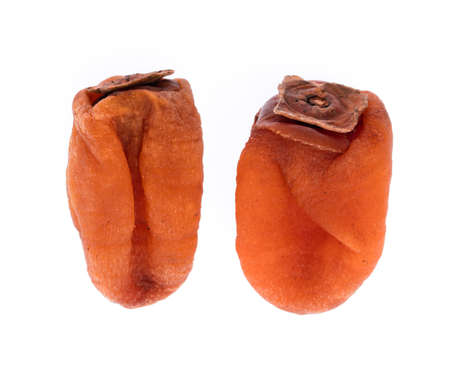 dried persimmon isolated on white backgroundの写真素材