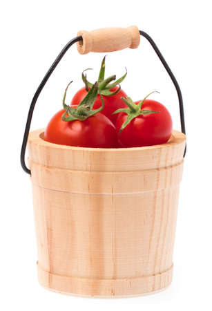 cask of tomato isolated on white backgroundの写真素材