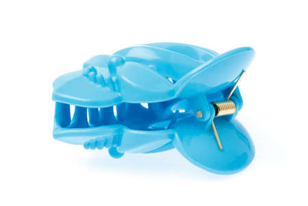 plastic hair clip isolated on white backgroundの写真素材