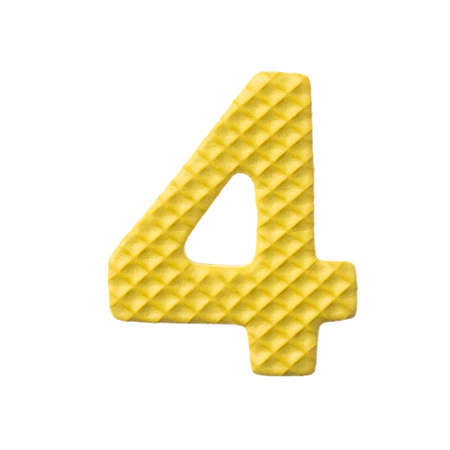 number made from foam isolated on white background
