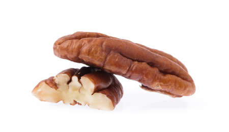 Pecan nuts isolated on white background