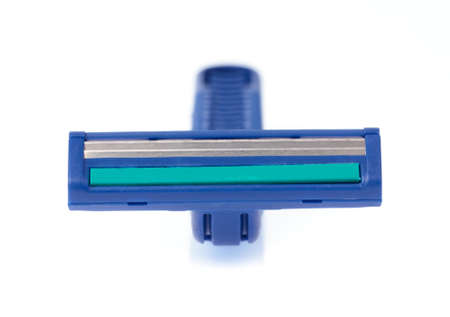 Blue of shaving razor isolated on white background