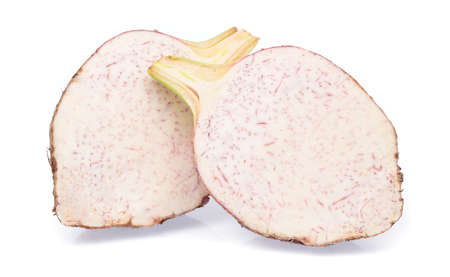 cut of taro isolated on white backgroundの写真素材