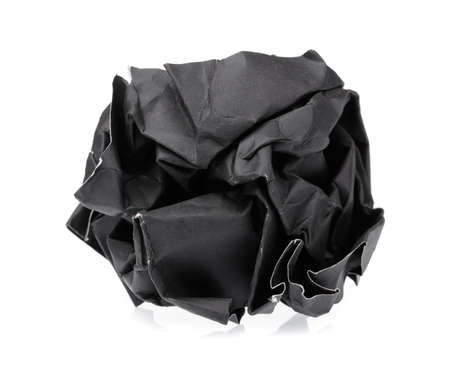 Crumbled paper isolated on a white backgroundの写真素材