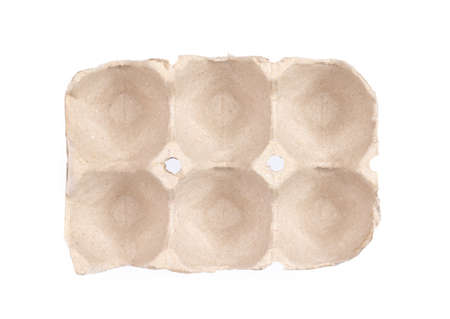 Empty tray of eggs isolated on a white background