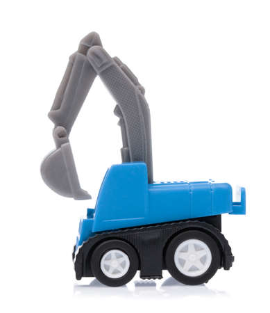 The toy tractor isolated on a white background.の写真素材