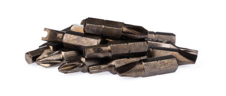 pile of screwdriver isolated on a white backgroundの写真素材