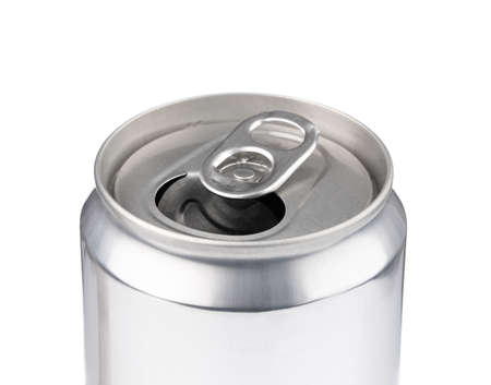 metal can isolated on white background. from the top