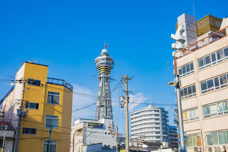 Osaka, Japan - May 10, 2018: Tsutenkaku Tower is a symbol of a new world in Osakaのeditorial素材