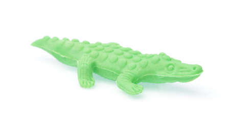 Shape of crocodile eraser isolated on white backgroundの写真素材
