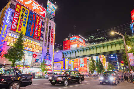 JAPAN - October 22, 2016: People and Tourist at Akihabara shopping street in Tokyo , This is a popular shopping of electronics games and anime in Tokyoのeditorial素材
