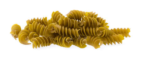 green pasta isolated on white backgroundの写真素材