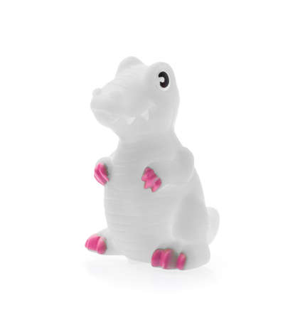 Plastic Toy Animal Dinosaur isolated on white backgroundの写真素材