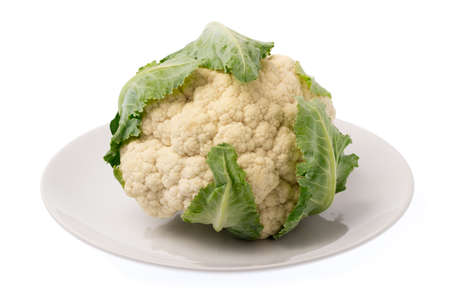 dish of Cauliflower isolated on white backgroundの写真素材