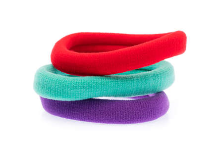 colorful fabric hair band isolated on white background