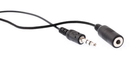Audio Mini Jack Cable for microphone isolated on white background