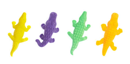 Shape of crocodile eraser isolated on white backgroundの写真素材