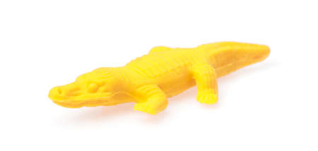 Shape of crocodile eraser isolated on white backgroundの写真素材