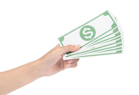 Money Cash in hands isolated on white background