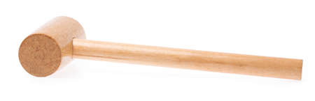 wooden hammer isolated on white background