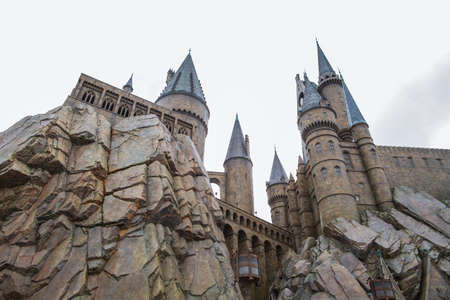 Osaka, Japan - Apr 14, 2015:Hogwarts School of Witchcraft and Wizardry replica at The Wizarding World of Harry Potter Attraction, Universal Studioのeditorial素材