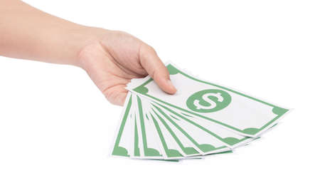 Money Cash in hands isolated on white background