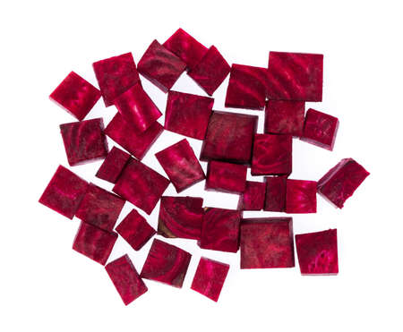 Beetroot. Cubes isolated on white background.