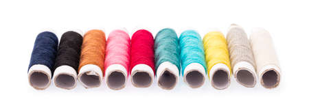 spools of thread isolated on white background.