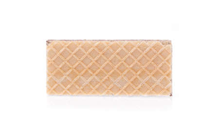 chocolate waffles isolated on white backgroundの写真素材