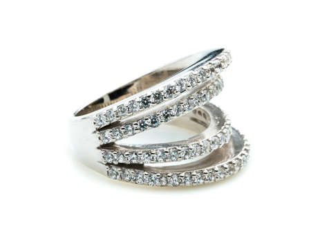 Jewellery ring on a white background.の写真素材