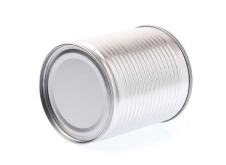 Aluminum,canned food isolated on white background