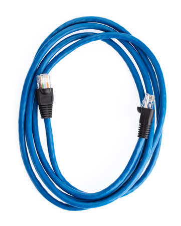 Cable Network CAT6 Flat 2m RJ45 Lan Internet isolated on white Background