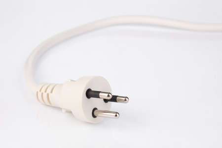 Power Cable 3-Pin Electrical Plug on white background
