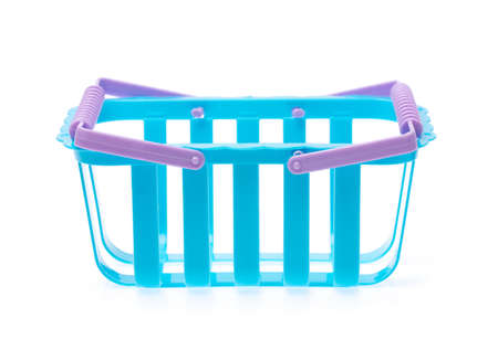 toy basket isolated on white backgroundの写真素材