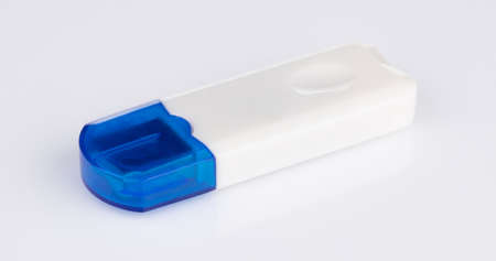 blue with white of USB flash memory on a white background.