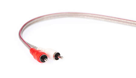 Stereo Jack to 2 RCA Plugs Cable isolated on white background
