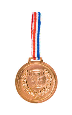 bronze award medal isolated on white background.の写真素材