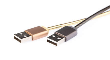 Charger Cable for Smartphone isolated on white backgroundの写真素材
