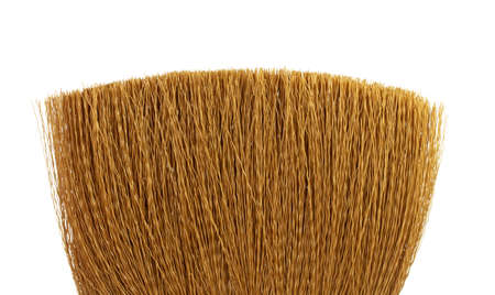 Small broom isolated on white backgroundの写真素材