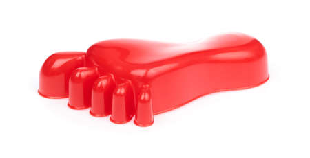 toy plastic sand molds isolated on white backgroundの写真素材