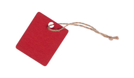 Wood blank name tag isolated on white background