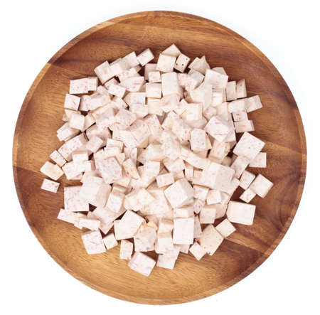 plate of taro isolated on white backgroundの写真素材