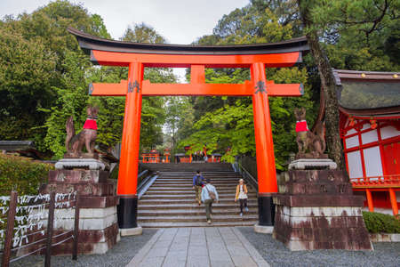 KYOTO, JAPAN - April 15, 2015:Fushimi Inari Taisha is the head shrine of the god Inari, located in Fushimi Ward in Kyotoのeditorial素材