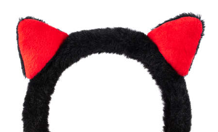 Winter Ear Warmer Earmuffs Cat isolated on white background.の写真素材